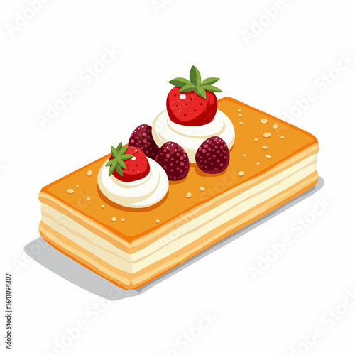 A Delightful Layered Dessert Featuring Cream, Fresh Strawberries, and a Smooth, Rich Base, Perfect for Any Special Occasion or Treating Yourself