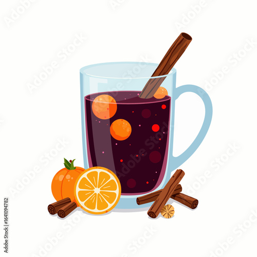 A Delightful Glass of Warm Mulled Spiced Beverage Garnished with Fresh Citrus and Cinnamon Sticks for a Cozy Seasonal Experience