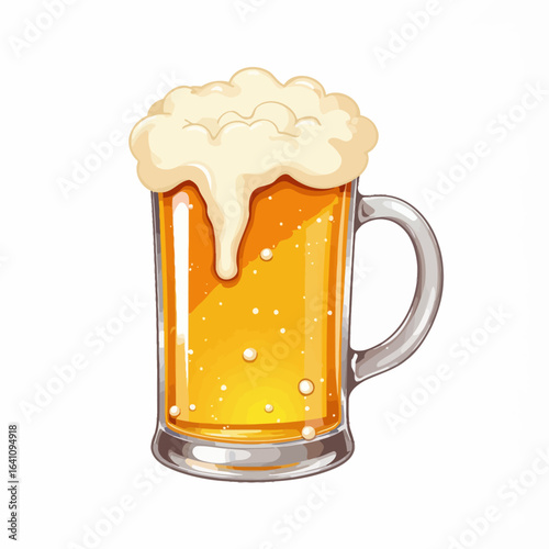 A Glorious Glass of Golden Beer with a Foamy Head, Perfectly Brewed for Enjoyment and Refreshment at Any Occasion