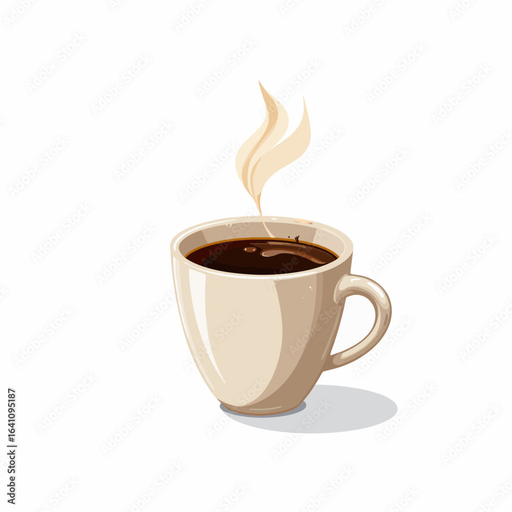 Obraz premium A Steaming Cup of Coffee: A Visual Delight Capturing the Essence of Warmth and Comfort in Every Sip, Perfectly Curated for Beverage Enthusiasts and Art Lovers Alike