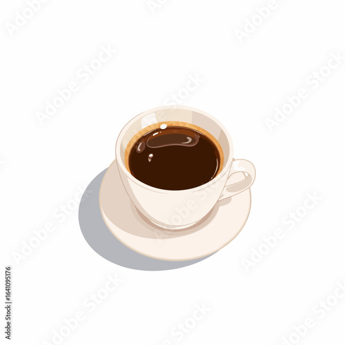 A Simple Yet Elegant Cup of Freshly Brewed Coffee with a Clean White Background, Highlighting the Rich Aroma and Warmth of Your Favorite Beverage
