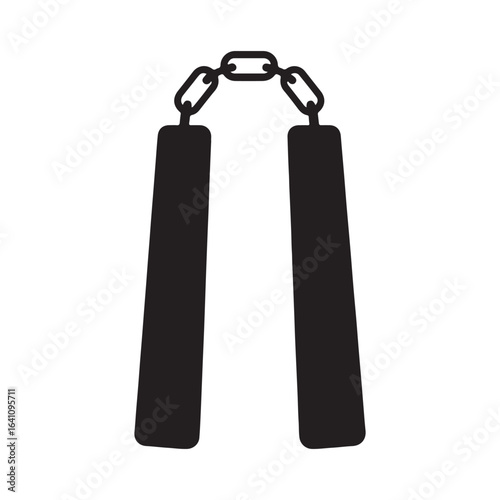 Nunchaku Silhouette Martial Arts Weapon Icon