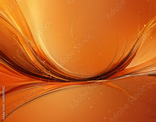 Abstract Orange and Gold Waves on a Dynamic Background