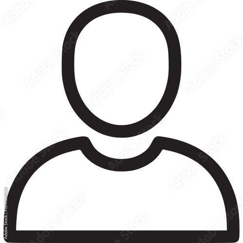 User profile icon representing a person or member, isolated on white background perfect for web, app, and user interface designs needing a simple avatar