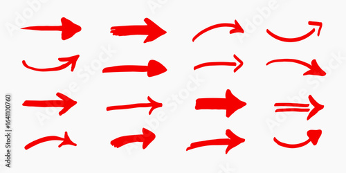 red grunge arrow vector