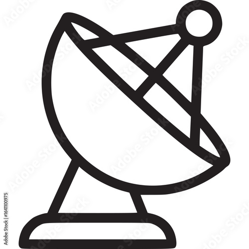 Illustration of a satellite dish antenna for communication and technology isolated on white background