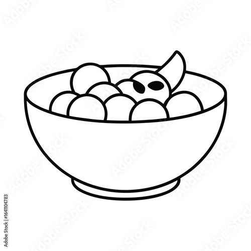 outline lunch clipart of greek salad with feta