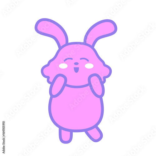 Cute Kpop Bunny Idol Character in Pastel Colors for Fan Art and Merch.