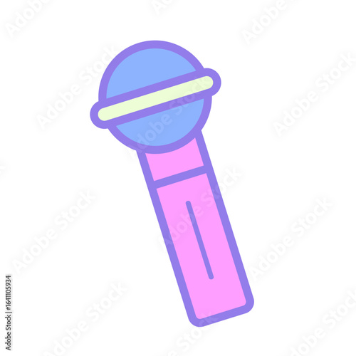 Colorful Kpop Microphone Icon in Pastel Style for Idol and Music-Themed Designs.