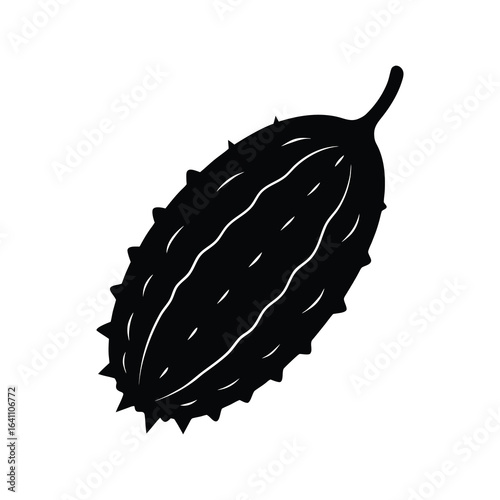 silhouette illustration bitter melon 
