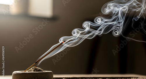burning incense stick smoke spiritual relaxation