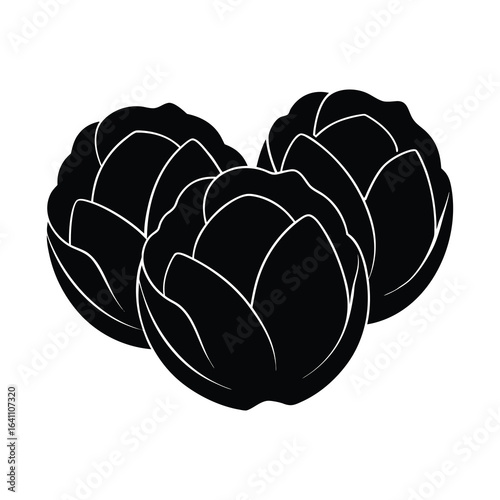 silhouette illustration brussels sprouts
