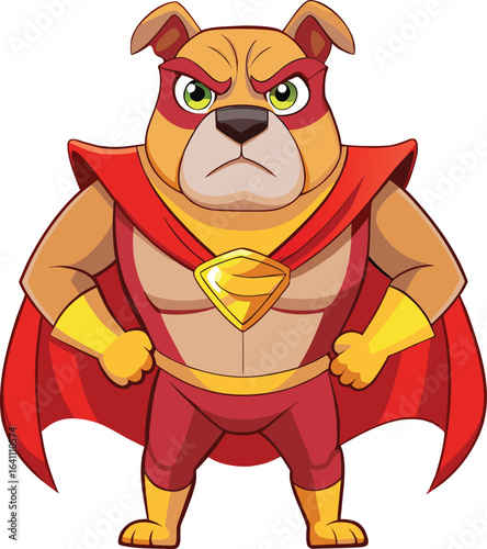 Pet Halloween Party Super Bulldog Hero Cartoon Mascot