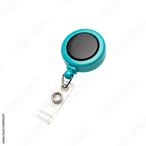 Teal Retractable Badge Reel: A Close-Up View