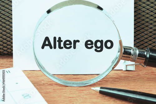 Wall Mural Alter ego It means the Second I an inscription was found using a magnifying glass on a white sheet