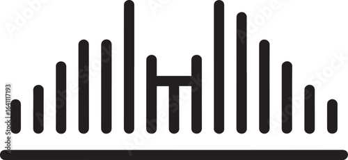 Sound Wave Equalizer Icon Vector Illustration Symbolizing Audio Frequency and Music