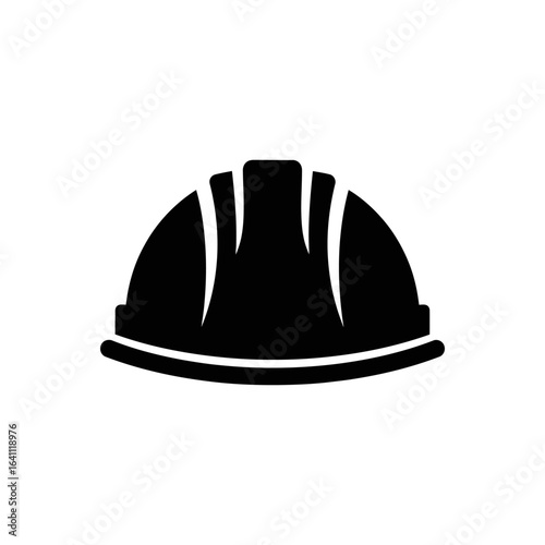 An isolated white hardhat, a safety construction helmet for head protection, is the focus of this simple and clean design