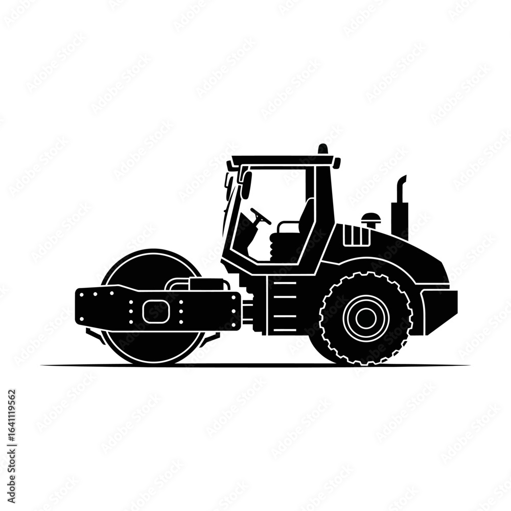 Fototapeta premium Yellow toy construction tractor vehicle isolated on a white background