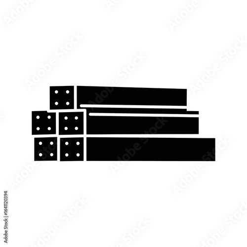 Isolated vector illustration of steel building construction on white background