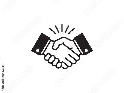 Business agreement handshake line style art icon for websites and apps . Vector illustration