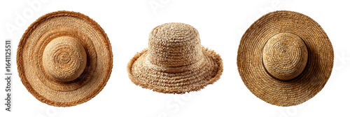 Collection of Stylish Straw Hats in Various Shapes and Styles