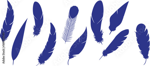 Feather Vector Set – Bird Feather, Quill, Nature, Writing, Soft, Flight, Plumage, Decorative, Flying, Lightweight, Ornamental, Pattern, Graphic