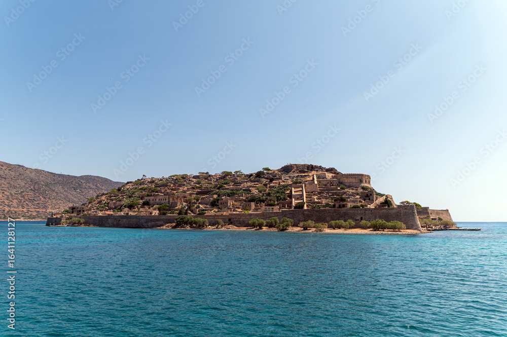 Fototapeta premium Exploring Spinalonga Island in Crete, Greece during a sunny afternoon