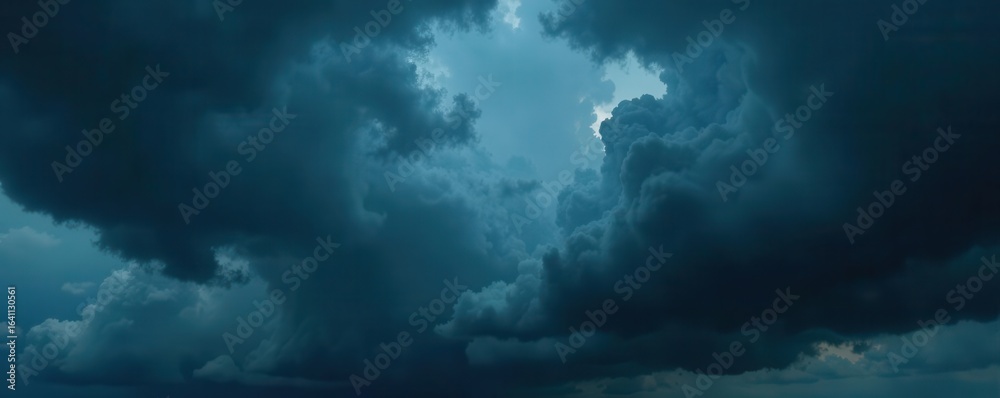 Obraz premium Dark, brooding cloudscape; heavy rain recently passed , textured sky, moody, dark cloudscape