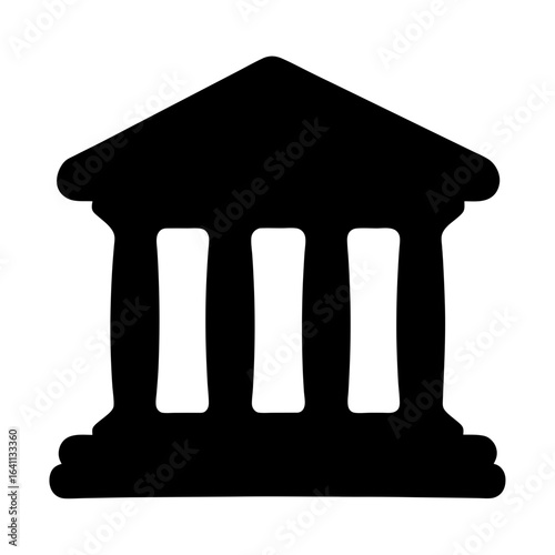 Iconic architectural symbol representing a bank, museum, law or educational institution