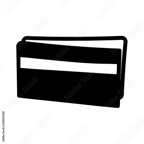 Stylized silhouette of a credit card or other financial payment card