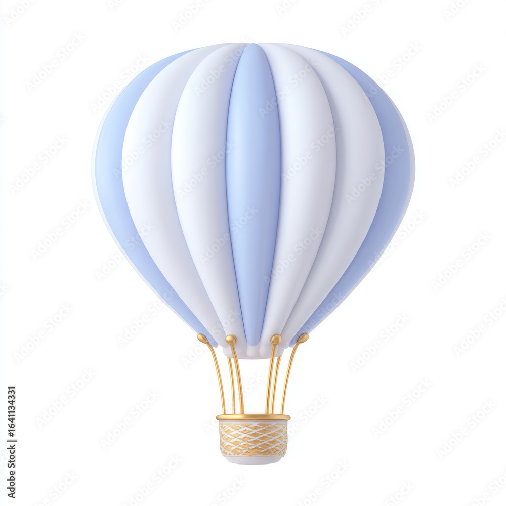 Fototapeta premium Blue and white balloons floating in the air