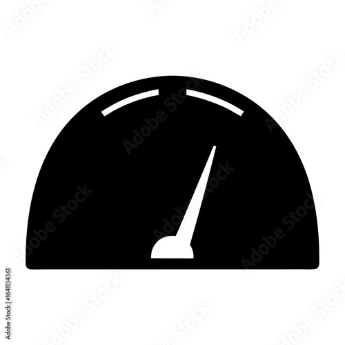 Simple black and white speedometer gauge showing an intermediate reading level