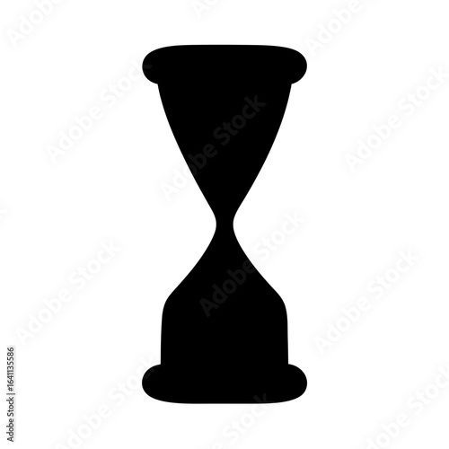 Simple black silhouette of an hourglass representing time, deadlines and mortality