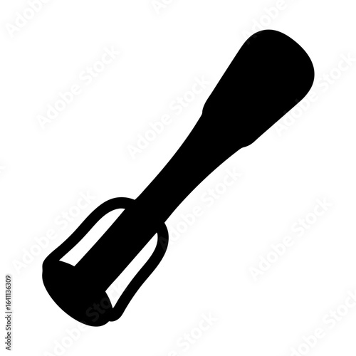 Black silhouette vector icon of a bartending muddler or cocktail muddler