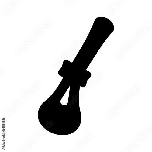 Silhouette of an abstract smoking pipe or a unique tobacco smoking device