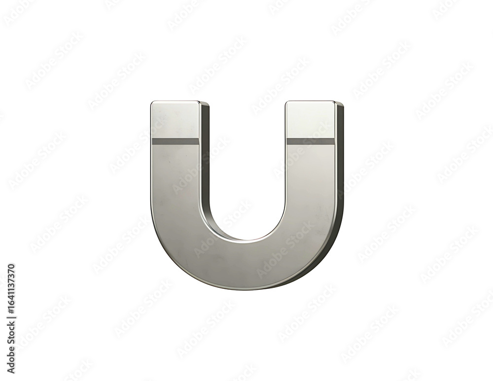 Silver horseshoe magnet isolated on white background Silver horseshoe magnet isolated on white background