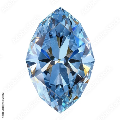 Brilliant blue marquise diamond gemstone