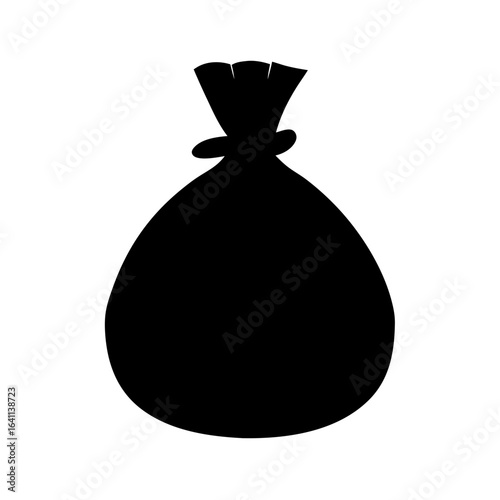 A big bag of loot and treasure in stark black silhouette