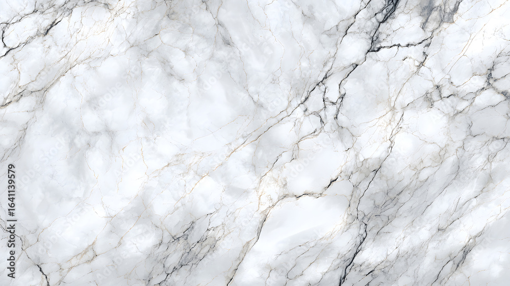 Fototapeta premium White marble stone texture background with gray and gold veins top view natural surface