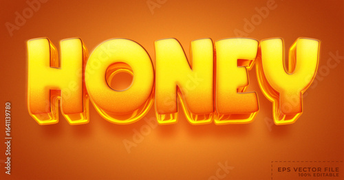 Honey 3D and realistic editable text effect style