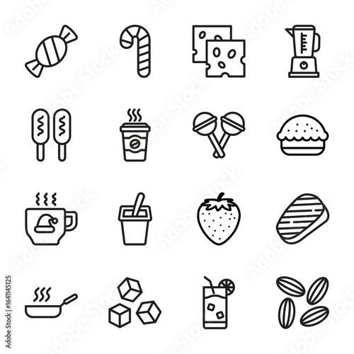 food and drink Vector Outline Icon. Set 5
