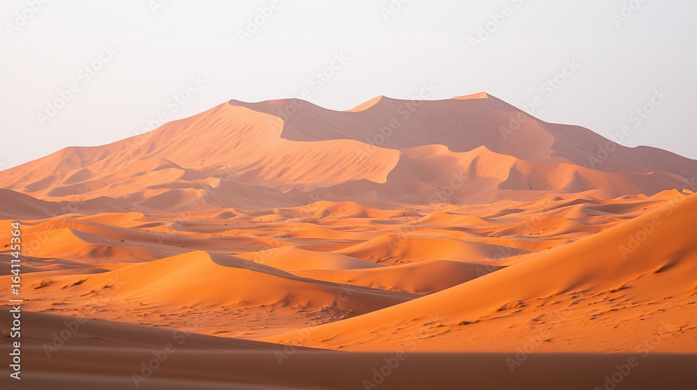 Naklejka premium Golden Hour Desert Dunes, Majestic Sand Formations