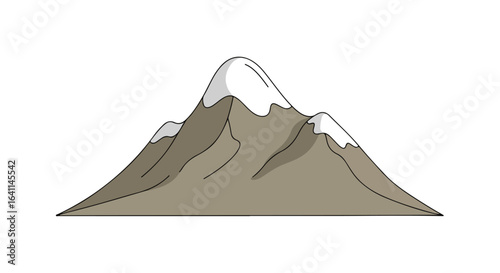 Stylized Mountain Illustration with Snow-Capped Peaks for Nature-Themed Designs and Educational Resources. Ideal for infographics, website elements, and educational presentations.