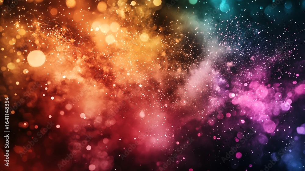 Fototapeta premium Vibrant Explosion of Colorful Fireworks Lighting Up the Night Sky in a Magnificent Display of and Joy