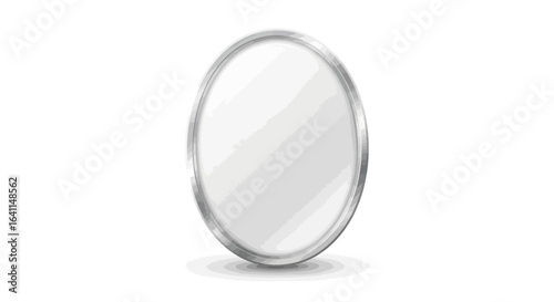Elevated silver framed oval mirror offering reflections and possibilities