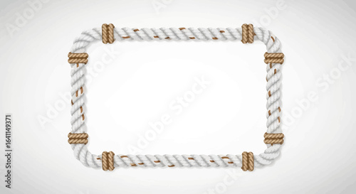 Minimalist vector illustration of a knotted rope frame for maritime themes