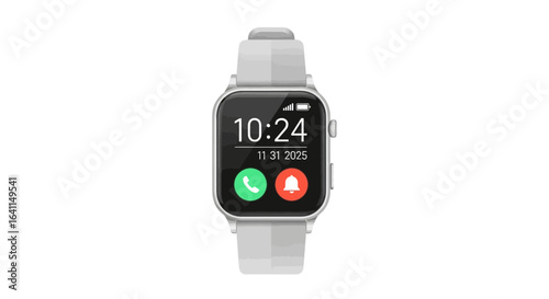 Modern smartwatch displaying time and notifications on a sleek screen
