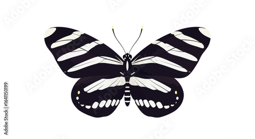 Striking butterfly illustration with unique striped wing patterns design