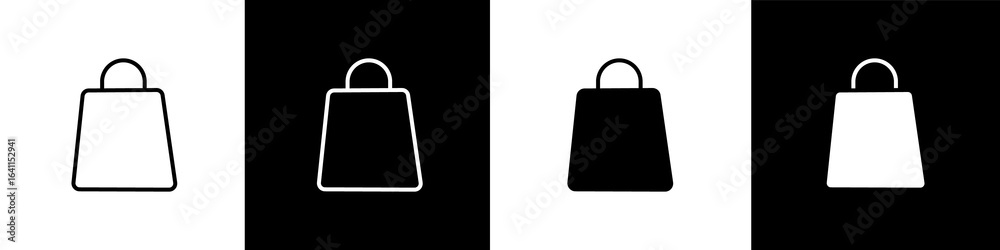 Gift bag linear icon set for app, and web design. Gift bag linear icon set for app, and web design.