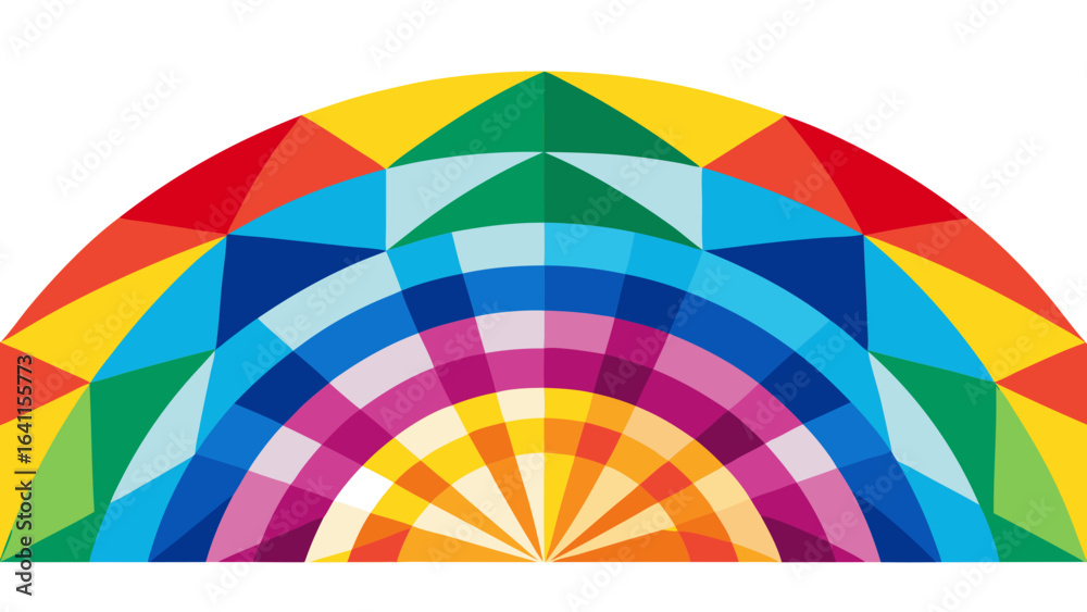 Obraz premium Translucent Overlapping Arcs – Bold Rainbow Vector Art